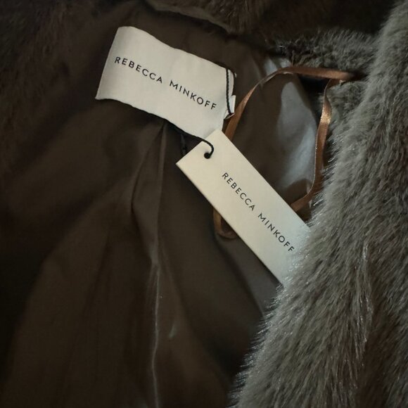 Rebecca Minkoff faux fur wrap coat w hood - NEW W TAGS - sz Small - brown - Picture 5 of 14